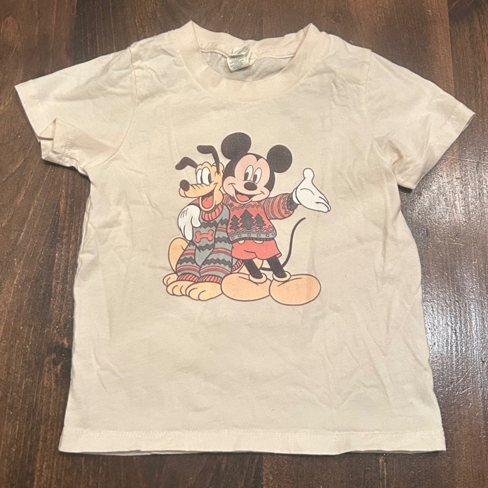 Royal Apparel Mickey Mouse Pluto Shirt Small Holiday Organic Cotton Disneycore